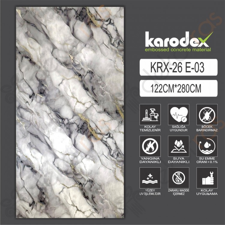 PVC MERMER PANEL KRX 26 E03 122CM-280CM