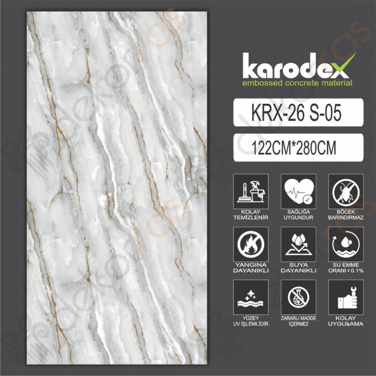 PVC MERMER PANEL KRX 26 S05 122CM-280CM